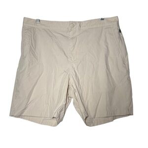 Old Navy Cream Khaki Shorts 7" Slim Fit Size Large Built-In Flex Summer Stretchy
